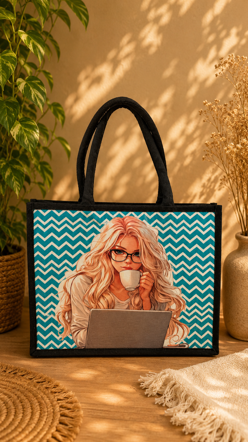 Handcrafted Patterned Tote Bag